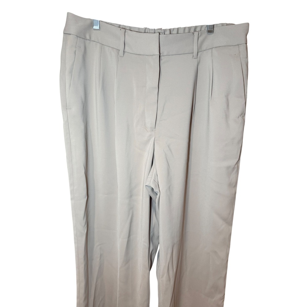 Quince NWT Crepe Pleated Wide Leg Pants Morel Gray Size 16 - Picture 3 of 10